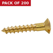 Centurion 1" x 8 Slotted Raised Head Woodscrew - Brass - (200)