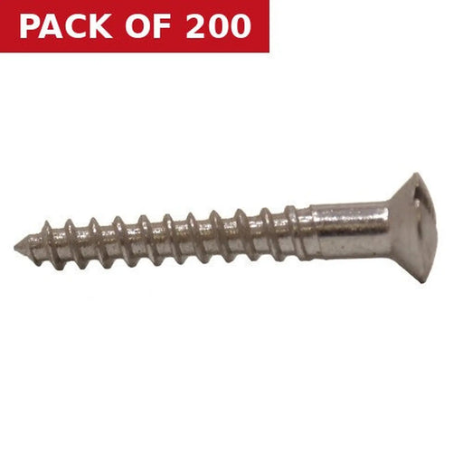 Centurion 1" x 6 Slotted Raised Head Woodscrew - Chrome Plated - (200)