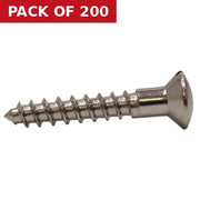 Centurion 1" x 8 Slotted Raised Head Woodscrew - Chrome Plated - (200)