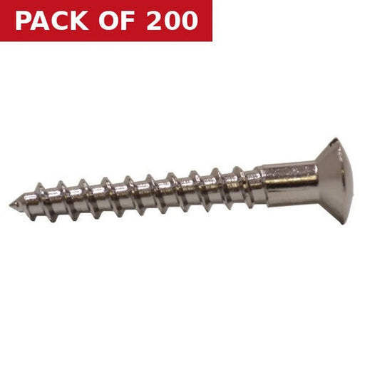 Centurion 1 1/4" x 8 Slotted Raised Head Woodscrew - Chrome Plated - (200)