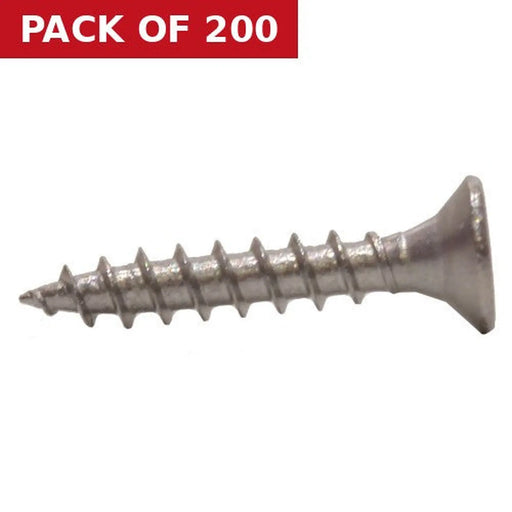 Centurion 3.5mm x 20mm Stainless Steel Chipboard Screws CRCS Head Countersunk  (200)