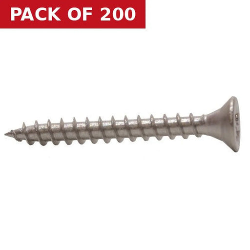Centurion 3.5mm x 30mm Stainless Steel Chipboard Screws CRCS Head Countersunk  (200)