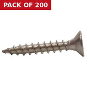 Centurion 4mm x 25mm Stainless Steel Chipboard Screws CRCS Head Countersunk  (200)