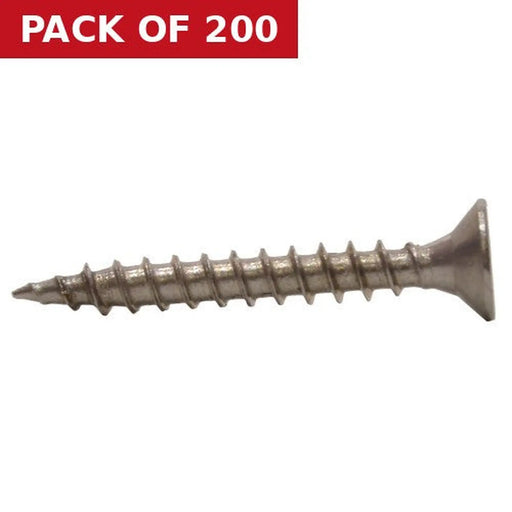 Centurion 4mm x 30mm Stainless Steel Chipboard Screws CRCS Head Countersunk  (200)