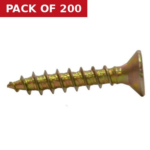 Centurion 3.5mm x 20mm ZYP Multi Purpose Single Thread Countersunk Pozi Screws (200)