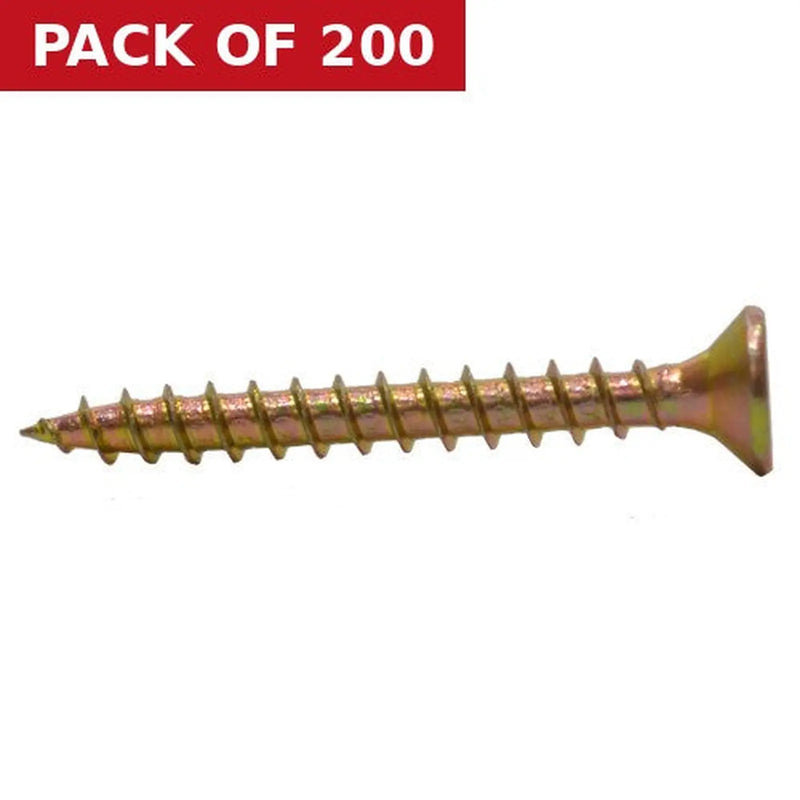 Centurion 3.5mm x 30mm ZYP Multi Purpose Single Thread Countersunk Pozi Screws  (200)