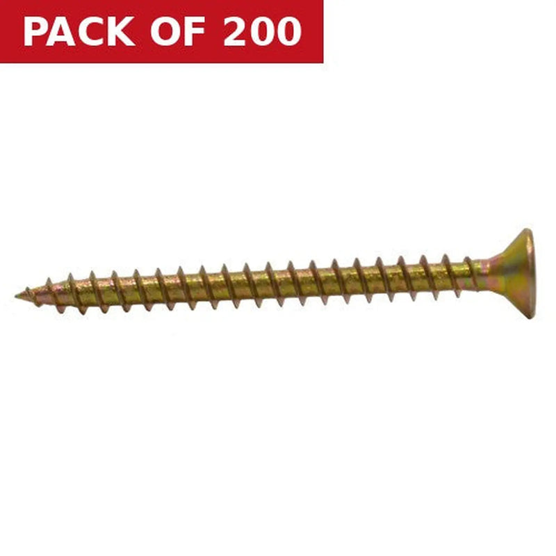 Centurion 4mm x 45mm ZYP Multi Purpose Single Thread Countersunk Pozi Screws  (200)