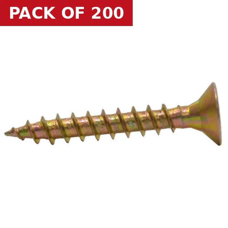 Centurion 4.5mm x 30mm ZYP Multi Purpose Single Thread Countersunk Pozi Screws  (200)