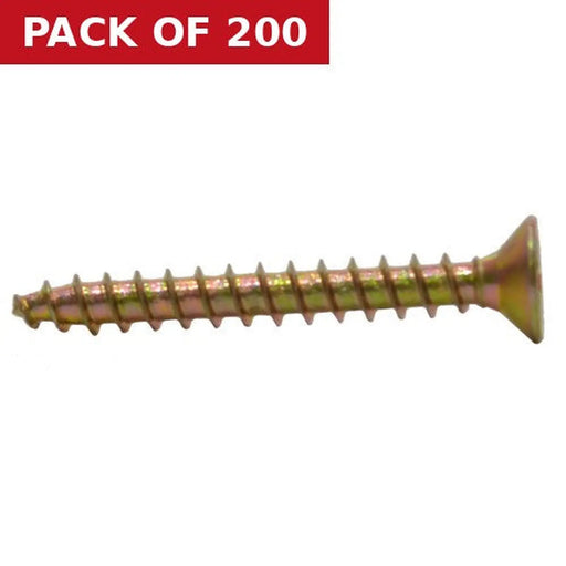 Centurion 3mm x 25mm ZYP Multi Purpose Single Thread Countersunk Pozi Screws (200)