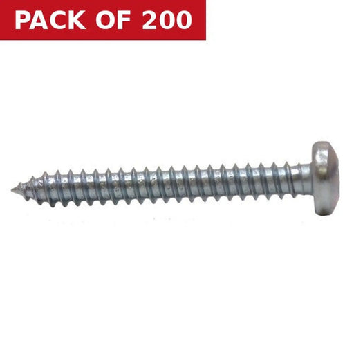 Centurion 1 1/2" x 10 Pozi Pan Head ZP Self Tapping Screws  (200)
