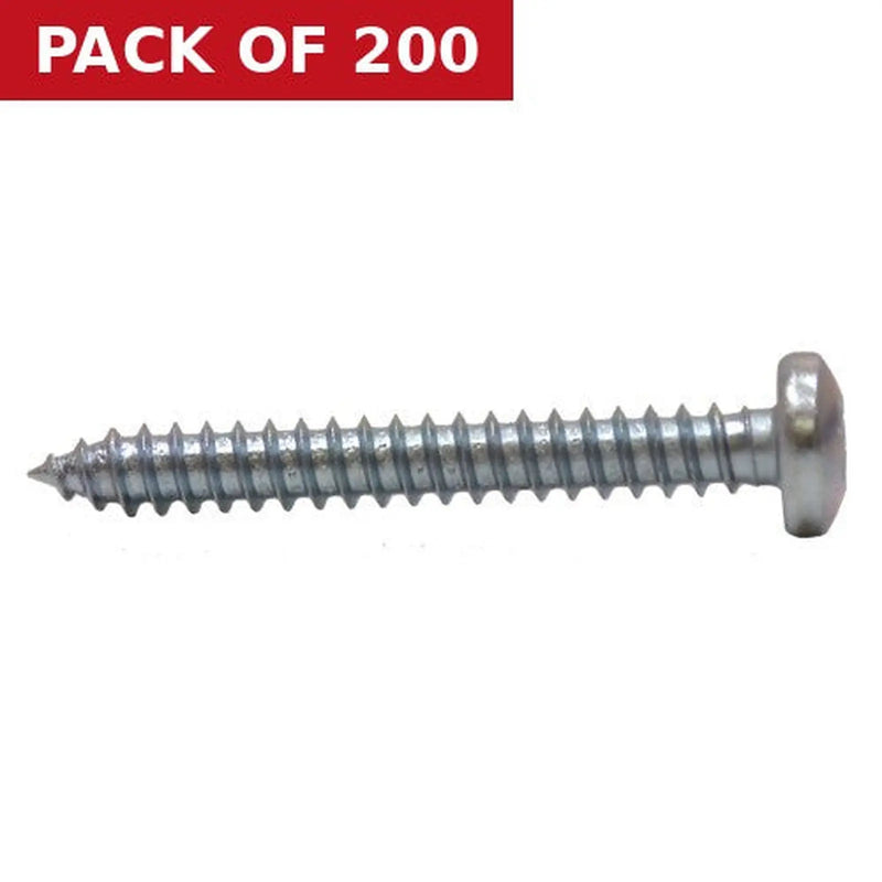 Centurion 1 1/2" x 10 Pozi Pan Head ZP Self Tapping Screws  (200)