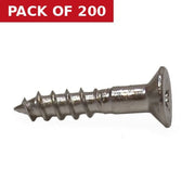 Centurion 4mm x 20mm Stainless Steel Chipboard Screws CRCS Head Countersunk  (200)