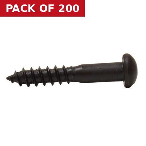 Centurion 1" x 8 Pozi Round Head Woodscrew - Black Japanned - (200)