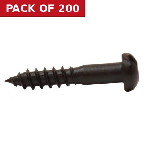 Centurion 3/4" x 6 Pozi Round Head Woodscrew - Black Japanned - (200)