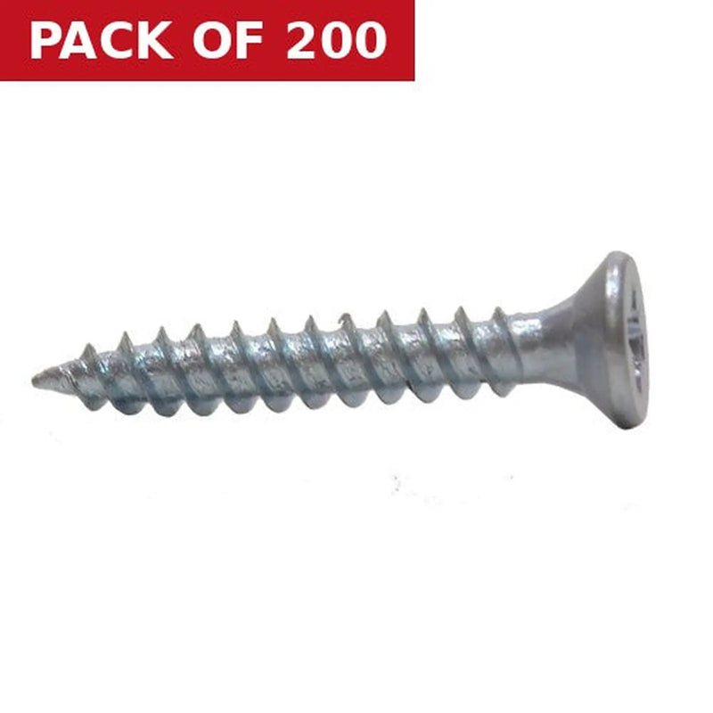 Centurion 3/4" x 4 ZP Cross Recessed Hardened Twin Thread Woodscrews with Countersunk Head (200)