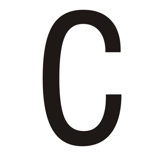 Character 'C' - Black Vinyl - 75mm - Pack of 10 - Min Order 2