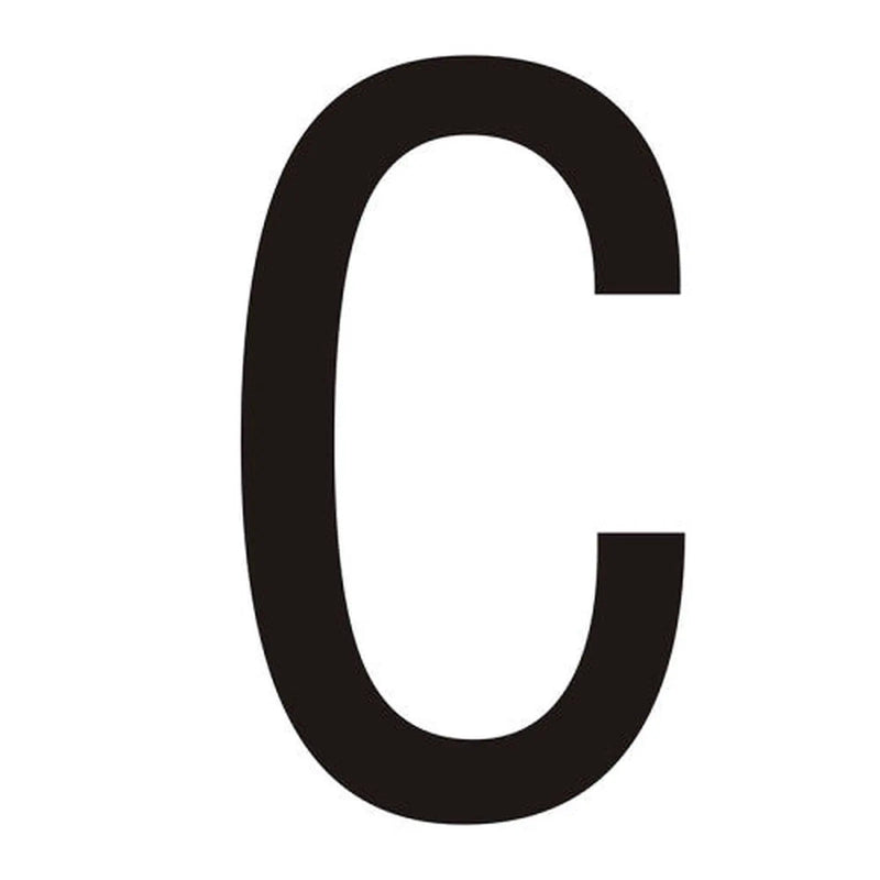 Character 'C' - Black Vinyl - 75mm - Pack of 10 - Min Order 2