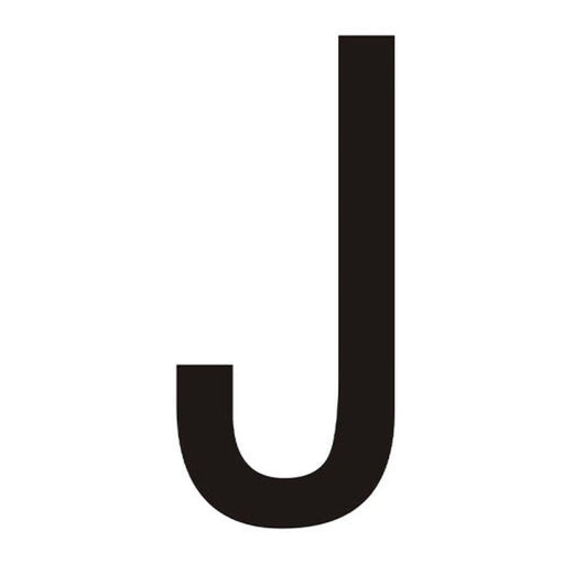 Character 'J' - Black Vinyl - 75mm - Pack of 10 - Min Order 2