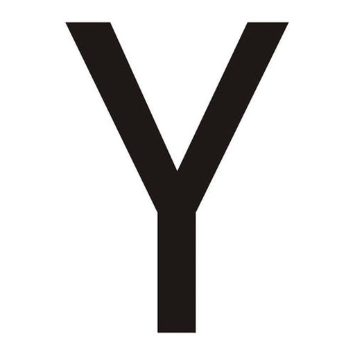 Character 'Y' - Black Vinyl - 75mm - Pack of 10 - Min Order 2