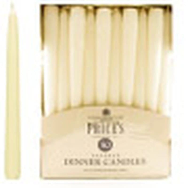 Price's Candles Tapered Dinner Candle Unwrapped 50 Pack Ivory