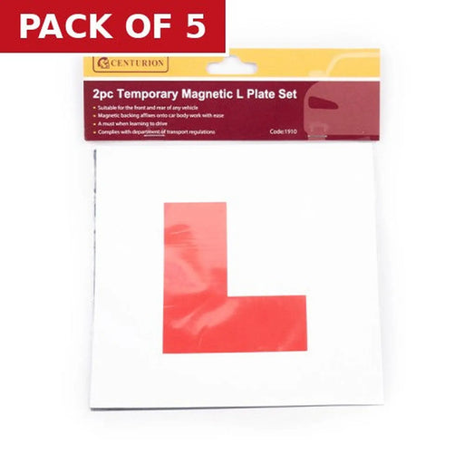 Centurion Magnetic 'L' Car Learner Plates, 178mm x 178mm, Pack of 2 - Pack of 5