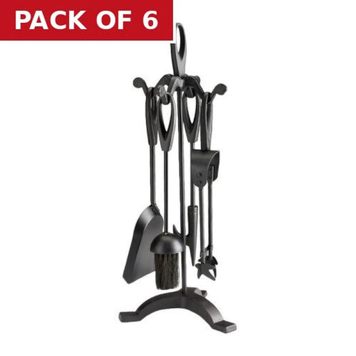 Centurion Fireside Fire Companion Set 4 Piece Black - Pack of 6