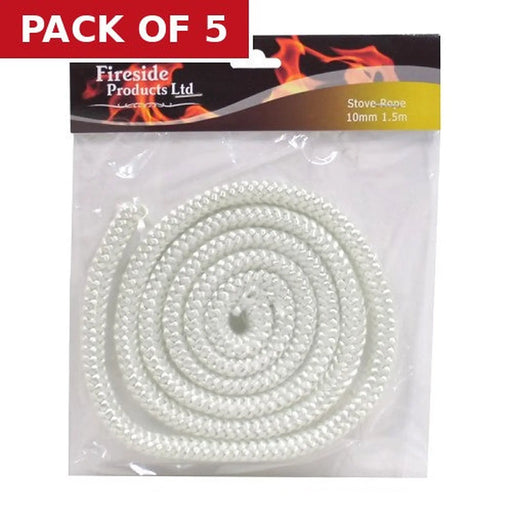 Centurion Fireside Stove Rope Round - 10mm x 1.5m - Pack of 5