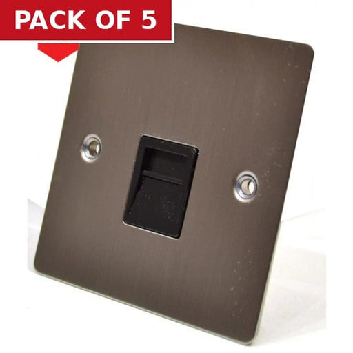 Centurion Satin Chrome Flat Plate Secondary Phone Socket - Pack of 5