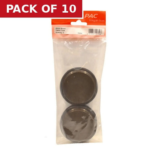 Centurion 60mm Brown Castor Cups. - Pack of 10