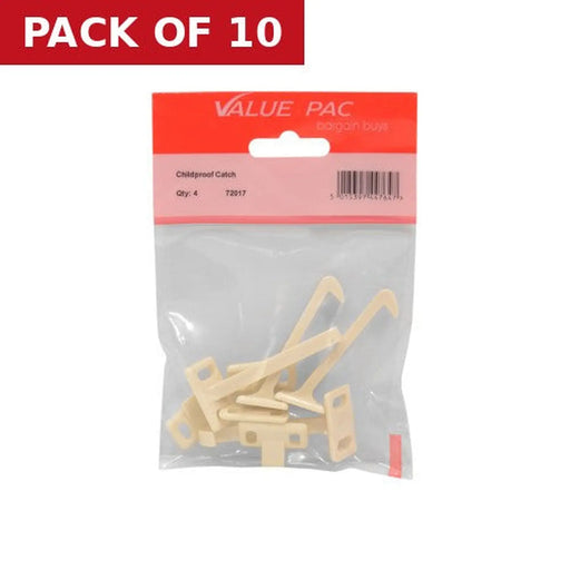 Centurion 60mm White Plastic Kiddiguard Catch - Pack of 10