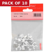 Centurion 1.00/1.5mm T+E White Cable Clip - Pack of 10