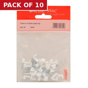 Centurion 2.5mm T+E White Cable Clip - Pack of 10