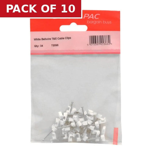 Centurion Bellwire T+E White Cable Clip - Pack of 10