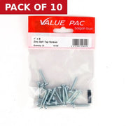 Centurion 1" x 8 ZP Pan Head Self Tapping Screws 22pk - Pack of 10