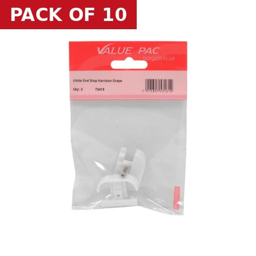 Centurion White End Stop Harrison Drape 2pk - Pack of 10