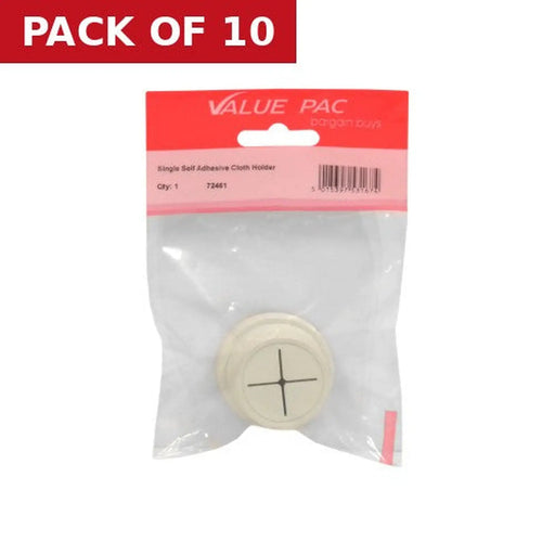 Centurion Single Self Adhesive Cloth Holder - Pack of 10