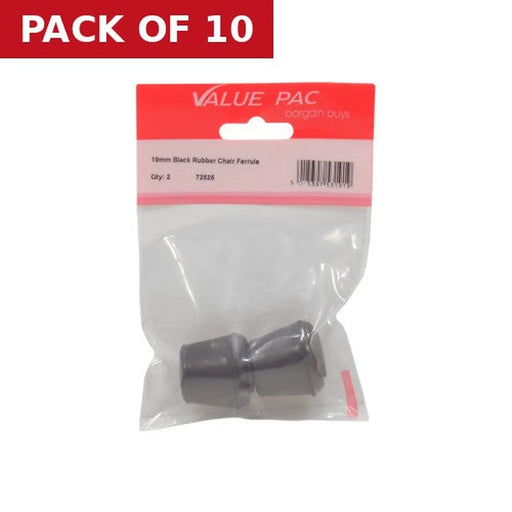 Centurion 19mm Black Rubber Chair Ferrule 2pk - Pack of 10