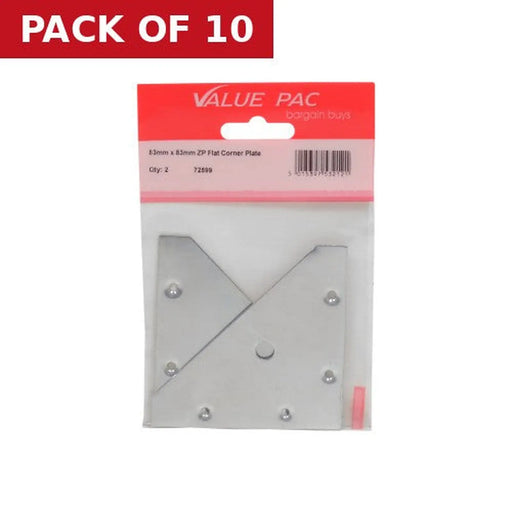 Centurion 83mm x 83mm ZP Flat Corner Plate 2pk - Pack of 10