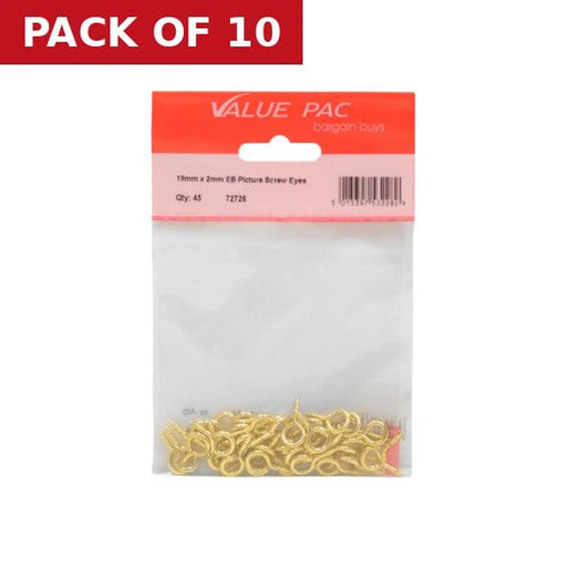 Centurion 19mm x 2mm EB Picture Screw Eyes 40pk - Pack of 10