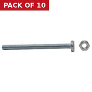 Centurion M6 x 75mm ZP Machine Screws & Nuts - Pack of 10