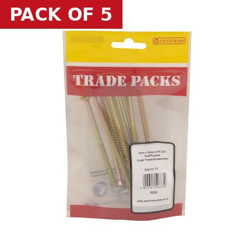 Centurion Pozi Multi Purpose Countersunk Woodscrews - Zinc Yellow Passivated - Pack of 5