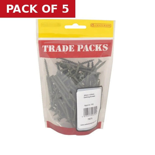 Centurion Timber Decking Screws - Green - 60mm x 4.5mm - (110 PK) - Pack of 5
