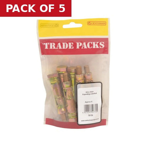 Centurion Expanding Loose Bolt - Zinc Plated - M10 x 10mm - (4 PK) - Pack of 5
