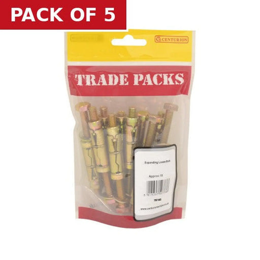 Centurion Expanding Loose Bolt - Zinc Plated - M10 x 50mm - (4 PK) - Pack of 5