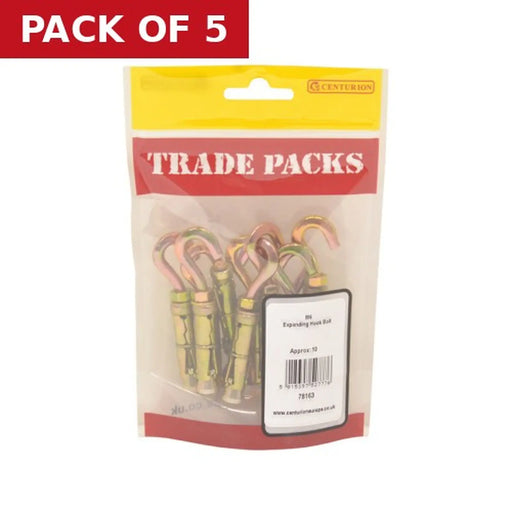 Centurion Expanding Hook Bolt - Zinc Plated - M6 - (10 PK) - Pack of 5