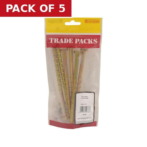 Centurion Thunder Bolts - Zinc Yellow Passivated - M8 x 150mm - (6 PK) - Pack of 5