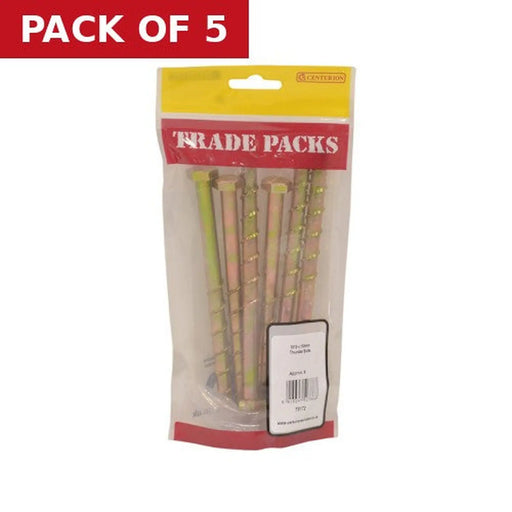 Centurion Thunder Bolts - Zinc Yellow Passivated - M10 x 150mm - (6 PK) - Pack of 5