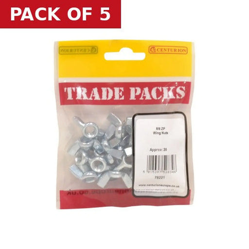 Centurion Wing Nuts - Zinc Plated - M8 - (20 PK) - Pack of 5