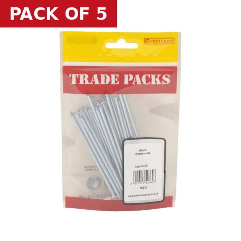Centurion Masonry Nails - 100mm - (20 PK) - Pack of 5