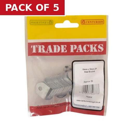 Centurion Steel Bracket - Zinc Plated - 19mm x 19mm - (20 PK) - Pack of 5